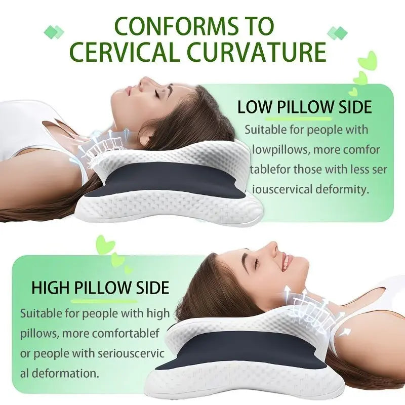 Supportive Contoured Memory Foam Soft Neck Pillow for Side Sleepers and Back Sleepers, Sleep Aid Pillow, Valentine'S Day Gift, Birthday Present