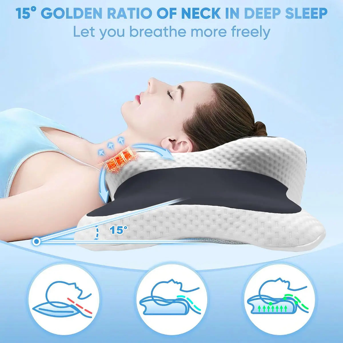 Supportive Contoured Memory Foam Soft Neck Pillow for Side Sleepers and Back Sleepers, Sleep Aid Pillow, Valentine'S Day Gift, Birthday Present